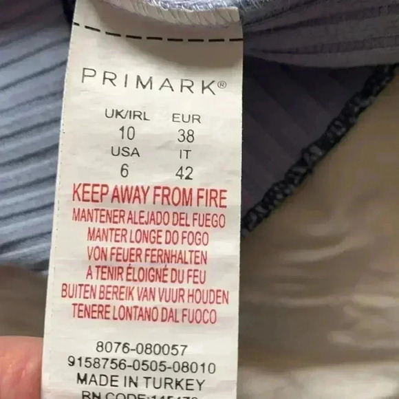 Primark, pale blue crop top with navy blue accent, off the shoulder style - Picture 5 of 7